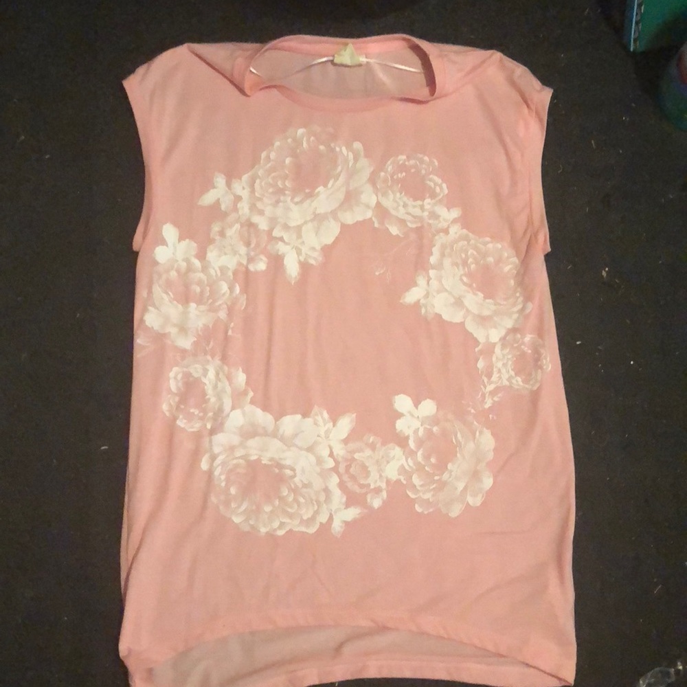 Pink floral shirt